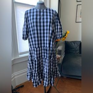 Gingham Tiered MIDI Dress